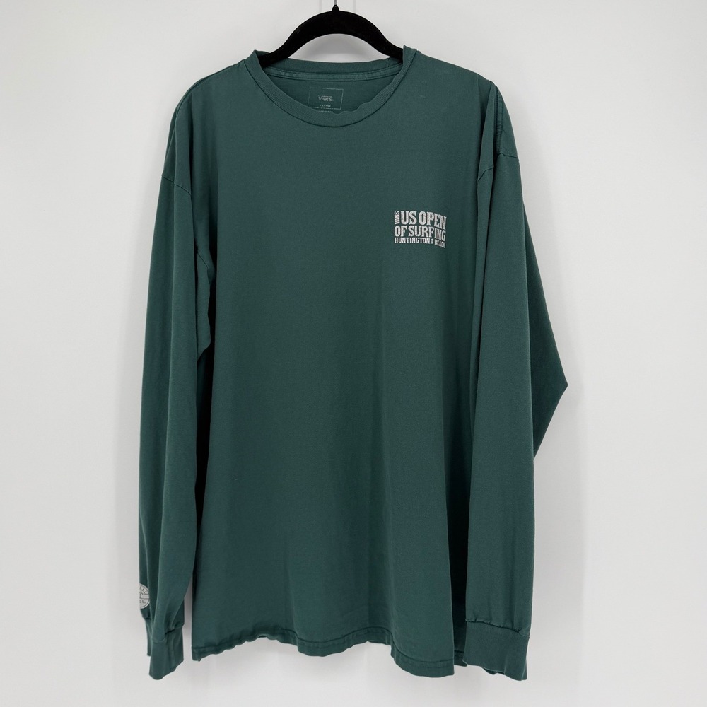 Vans Mens US Open of Surfing 2019 Huntington Beach Long Sleeve T-Shirt Green XL